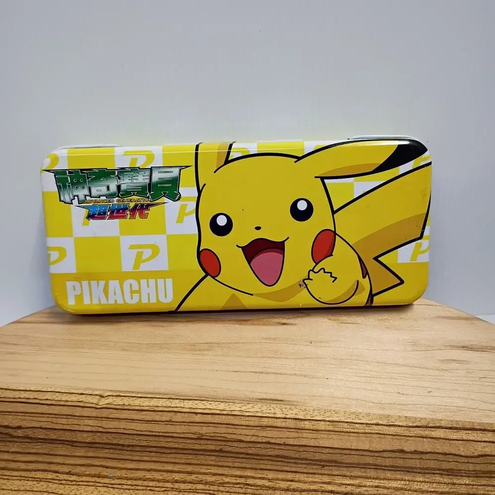 Pokemon Pencil Case Tin Yellow 1998 Pikachu Mudkip Torchic Treecko RARE